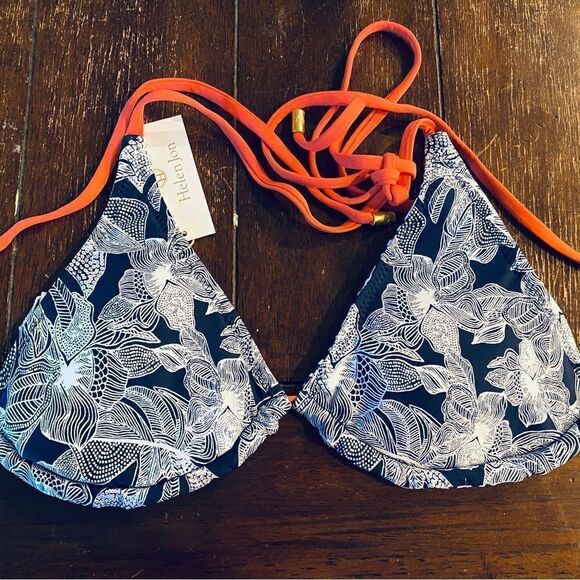 Helen Jon Women's Reversible String Bikini Swimwear Top - Picture 3 of 6